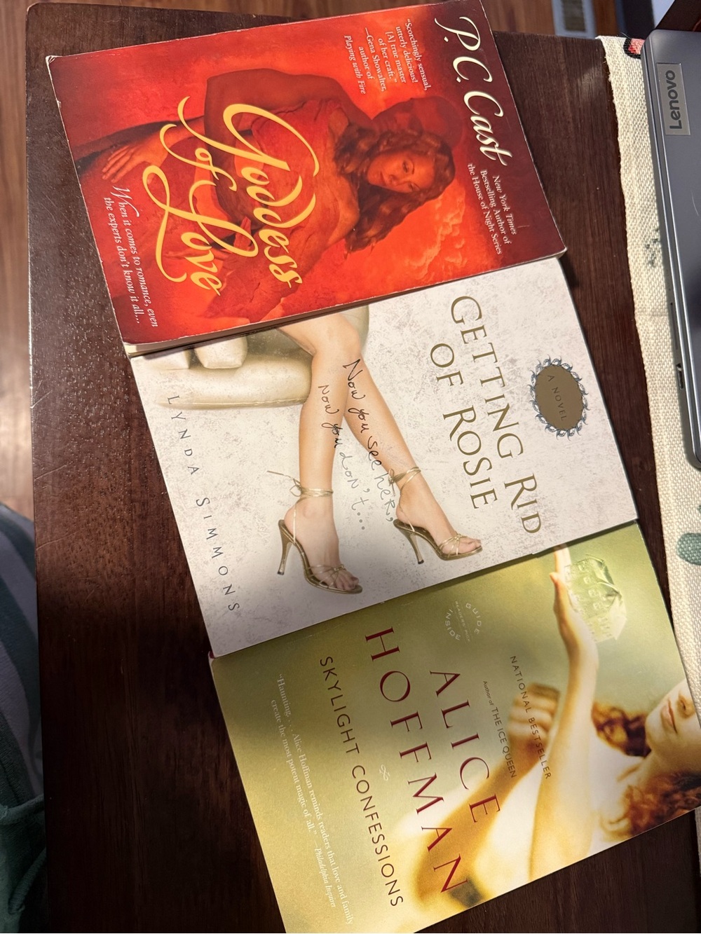 Set of 3 books: skylight confessions, getting rid of Rosie & goddess of love